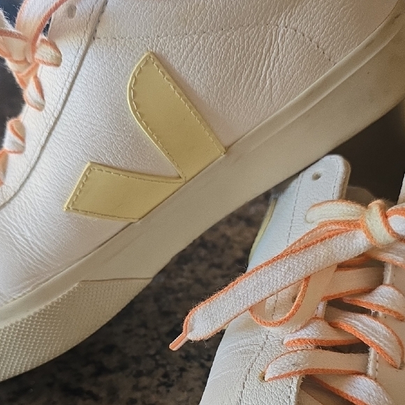 Veja Women's White/Orang/Yellow Sneakers - Picture 12 of 13